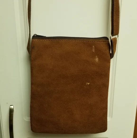 🍭Unbranded vintage two pocket embroidered small adjustable crossbody bag - Picture 8 of 11